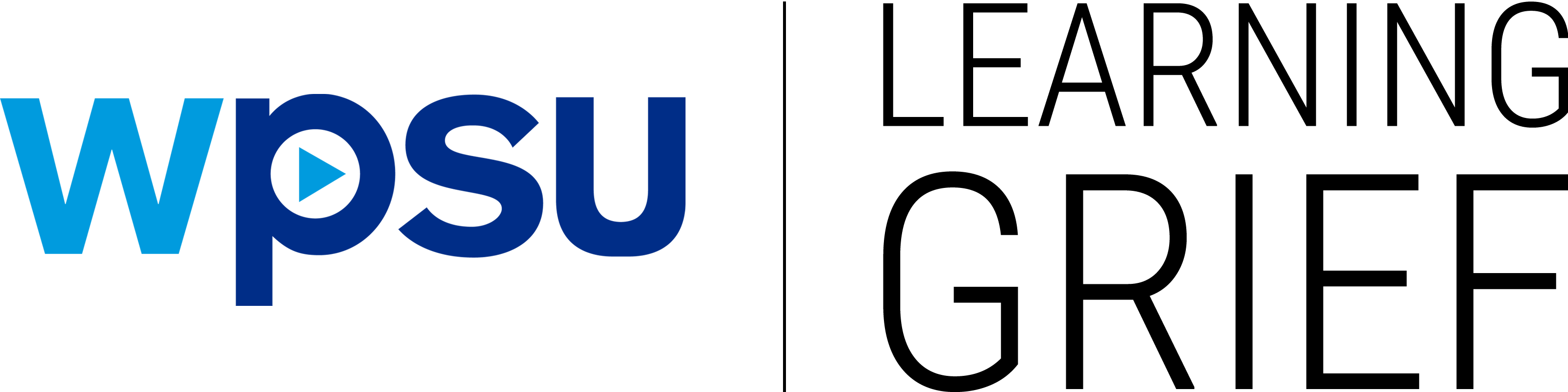 WPSU and Learning Grief text-based logos